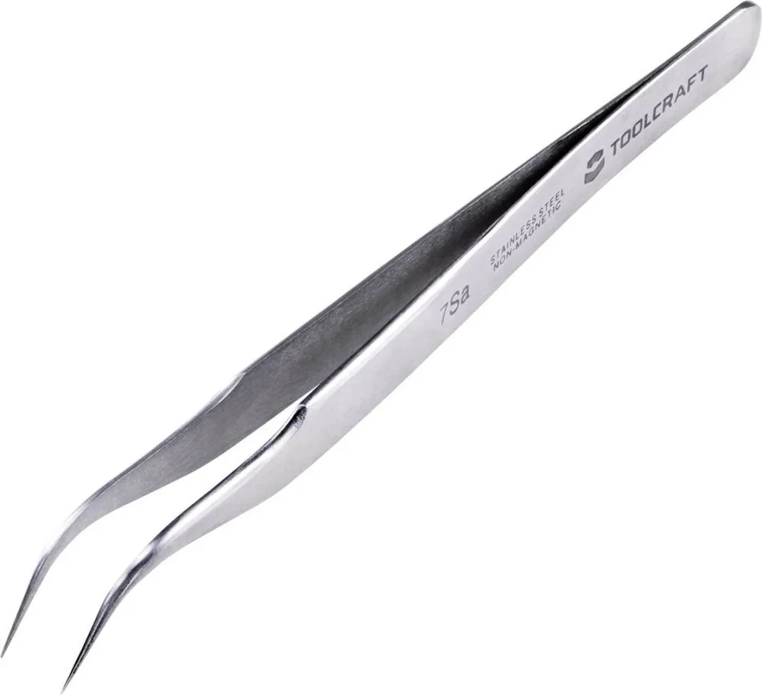 TOOLCRAFT TO-5861037 Precisiepincet 120mm - 7a SA Sikkelspits - Gebogen 55°