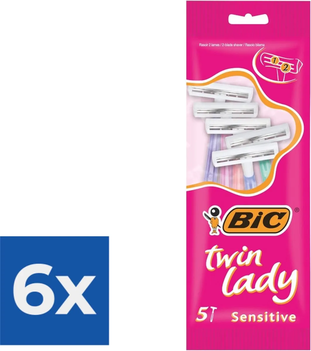 Bic Twin Lady Wegwerpscheermesjes 12-delig - 5 Stuks