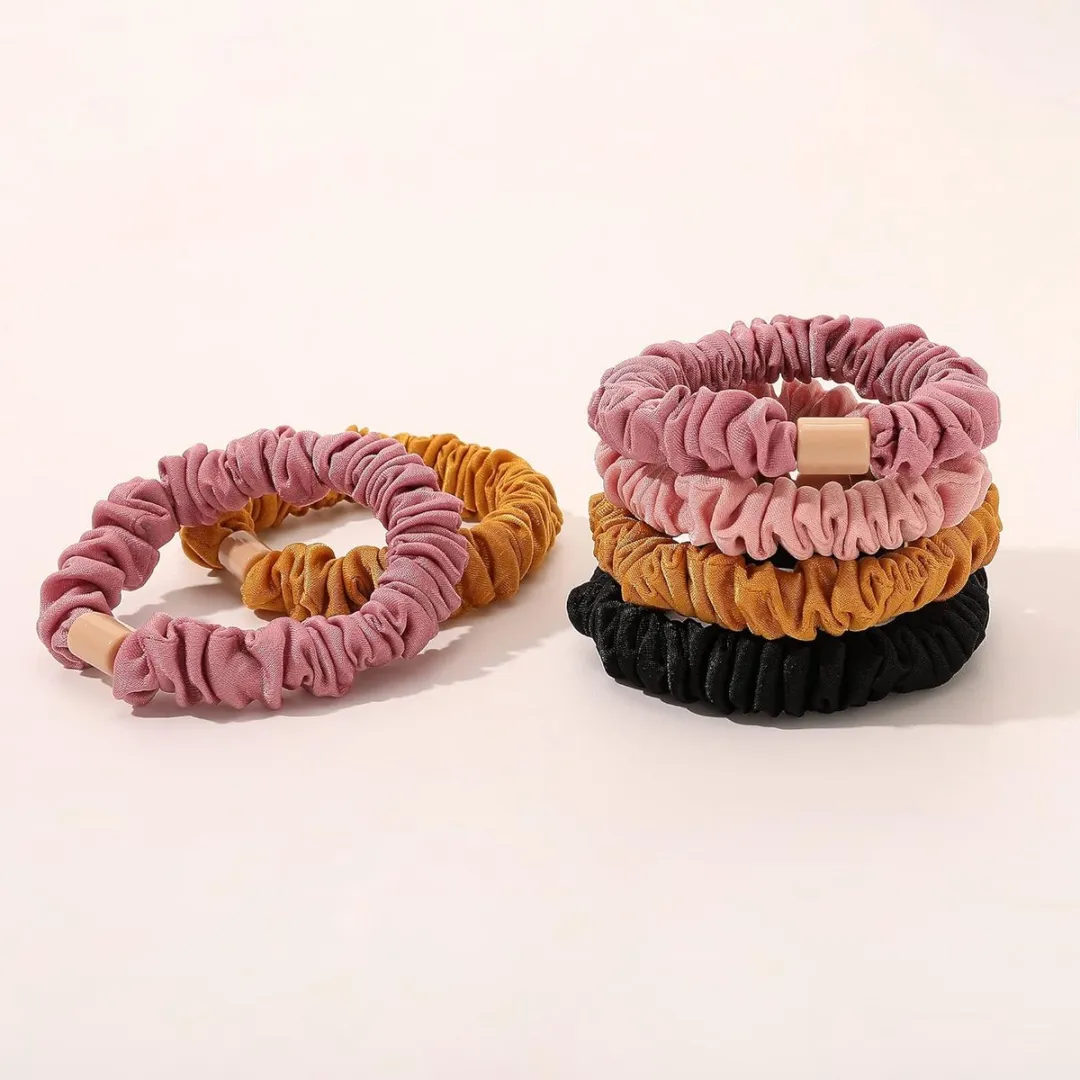 Mini zijden haarelastiekje - zacht, antislip en mild voor het haar; geschikt voor dik of krullend haar; perfect voor het vastbinden van een paardenstaart; een geweldig cadeau voor vrouwen.