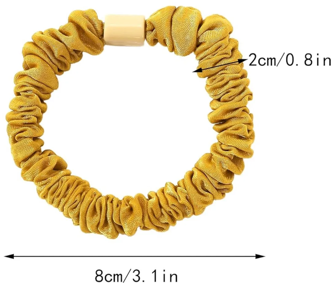 Mini zijden haarelastiekje - zacht, antislip en mild voor het haar; geschikt voor dik of krullend haar; perfect voor het vastbinden van een paardenstaart; een geweldig cadeau voor vrouwen.