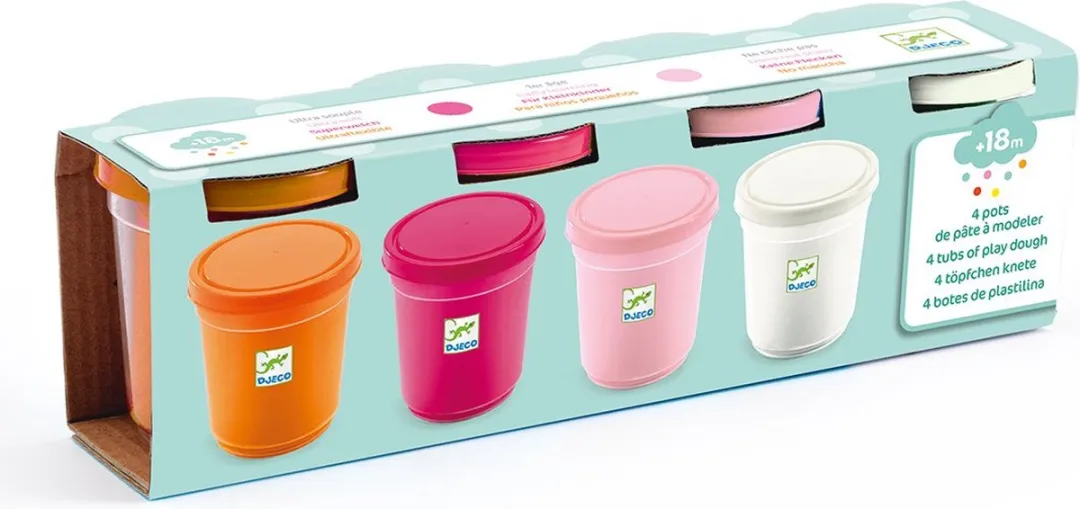 Djeco Boetseerklei 4x140ml Klassieke Kleuren