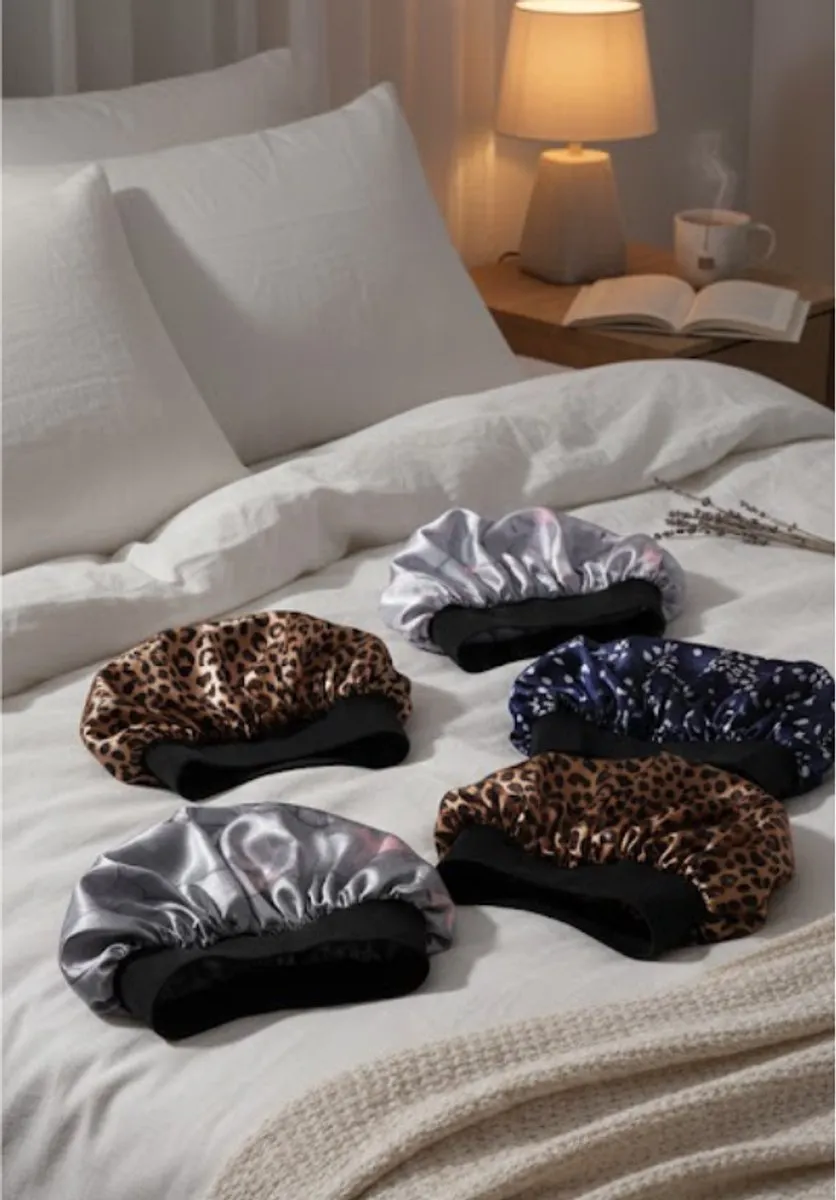 NUVEX Satijnen Slaapmutsen Dames Set - 4 Stuks - Elastisch - TJM-301A