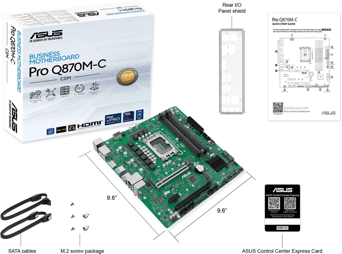 ASUS PRO Q870M-C-CSM microATX Moederbord - LGA1851