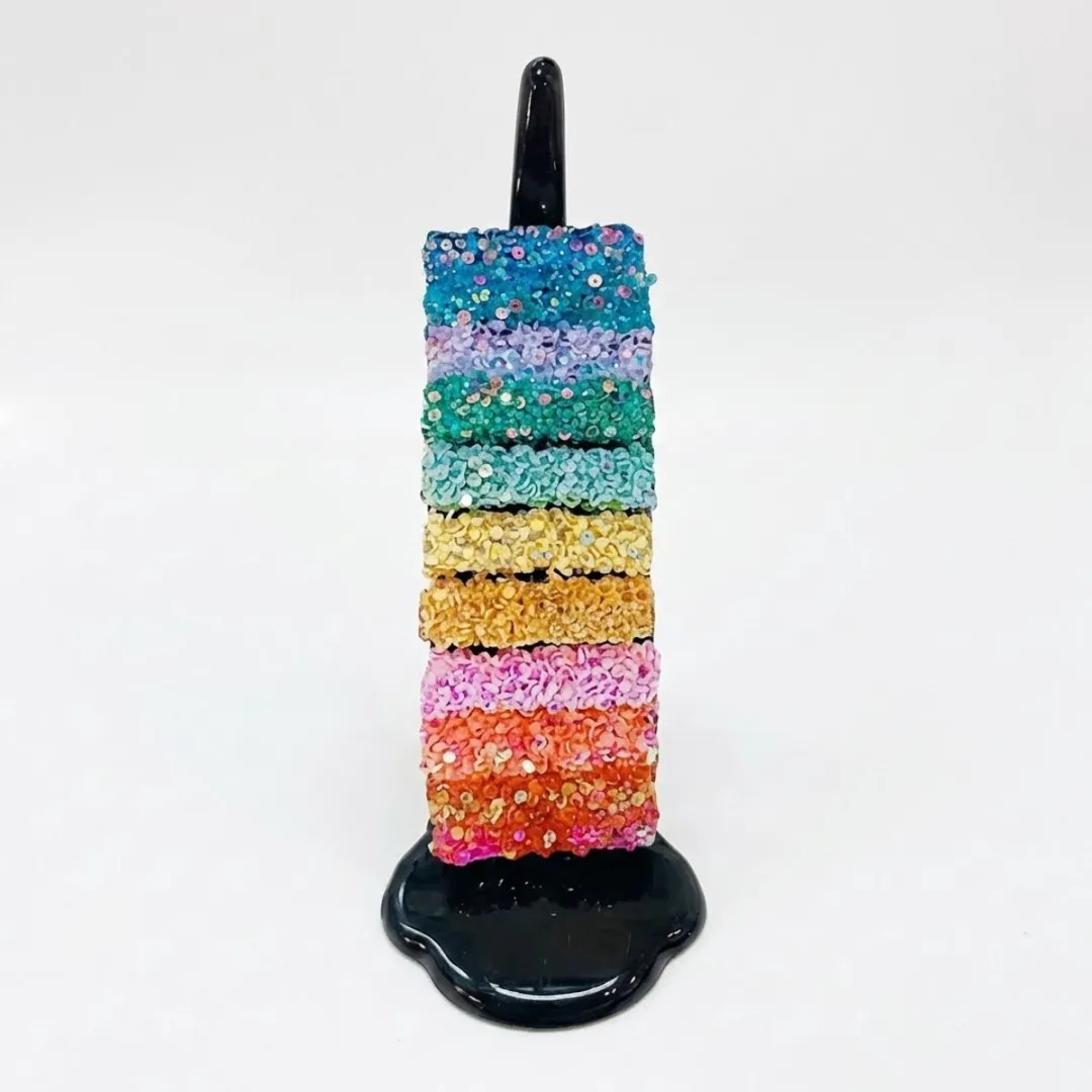 NuveX Glitter Haarclip Polychroom - Rechthoek Model