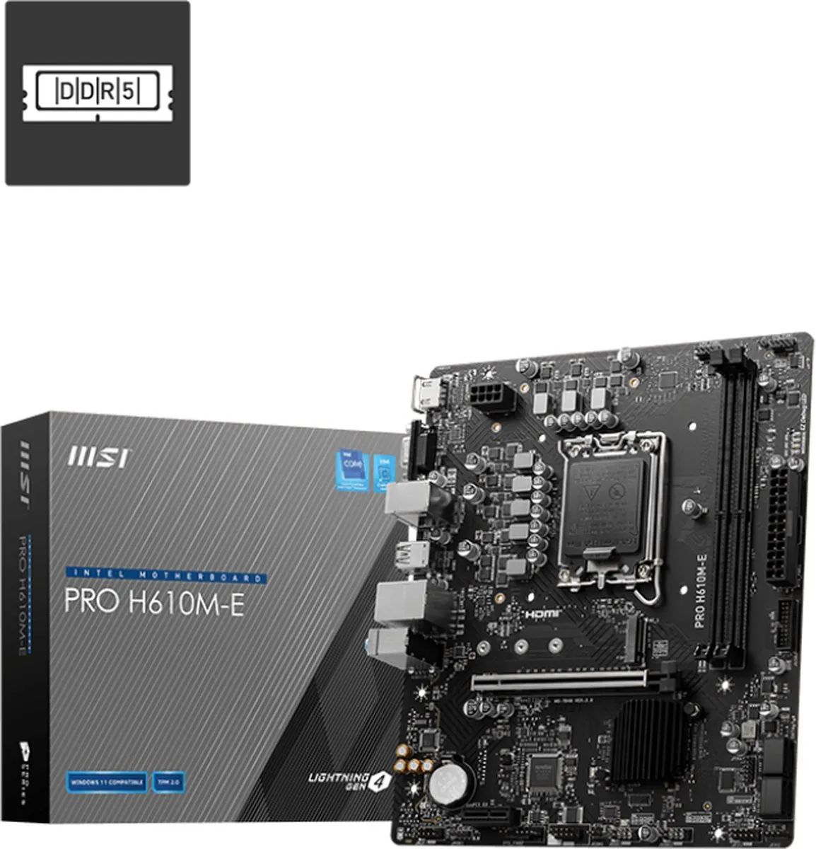 MSI PRO H610M-E Moederbord - LGA 1700 Intel H610 - afbeelding 6 van 6