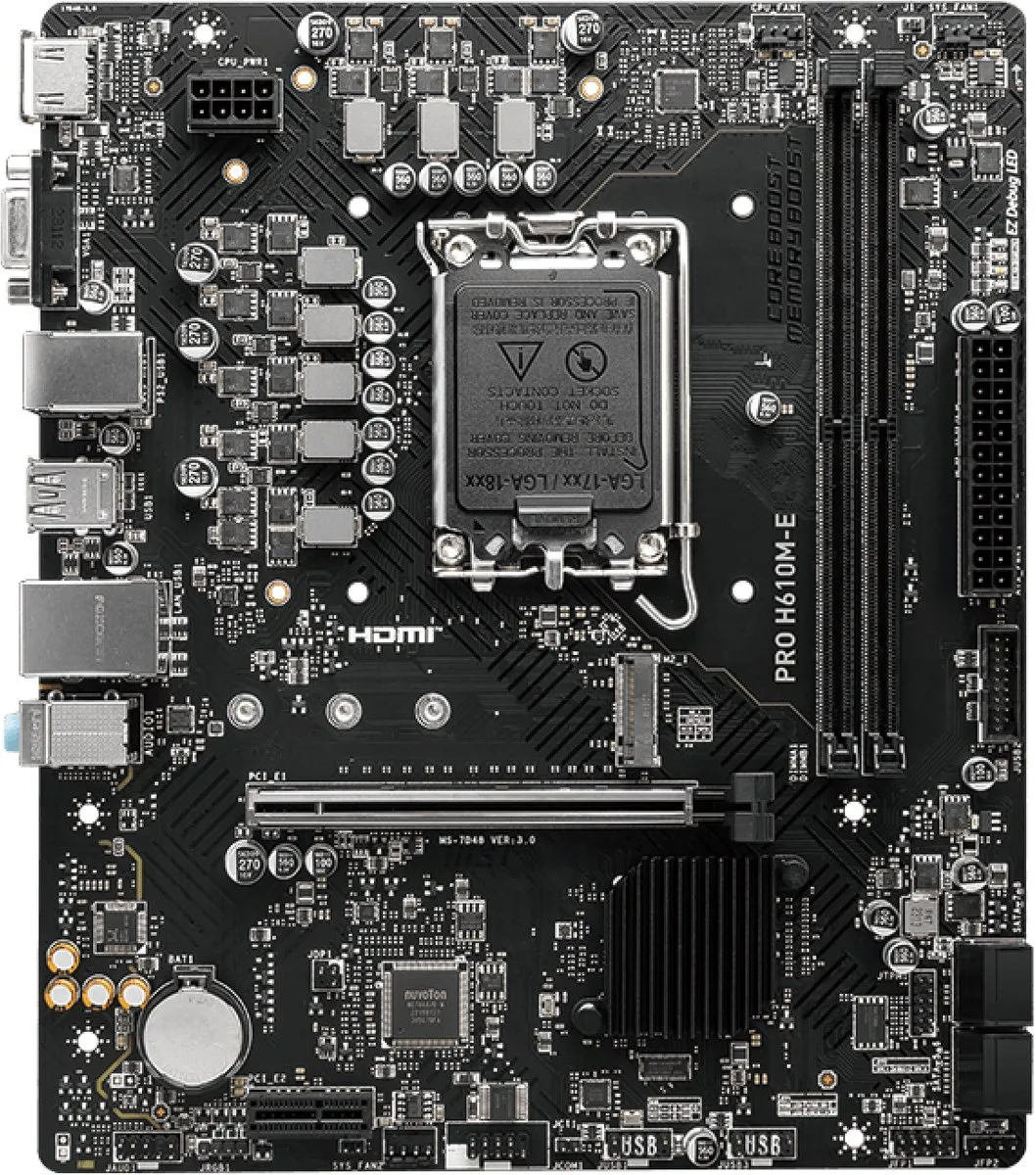 MSI PRO H610M-E Moederbord - LGA 1700 Intel H610
