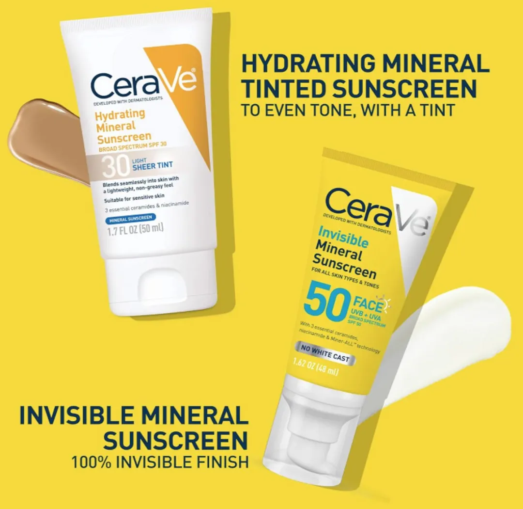 CeraVe Invisible Mineral Zonnecrème SPF50 48ml