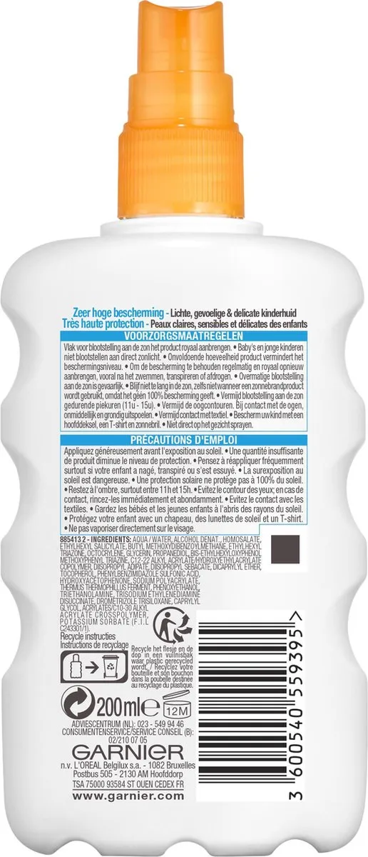Garnier Ambre Solaire Kids Zonnebrandspray SPF 50+ 200ml