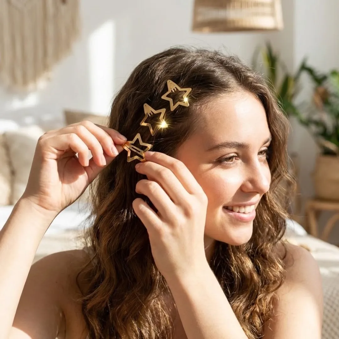 NuveX Goudkleurige Ster Haarclips 60 Stuks - Metaal