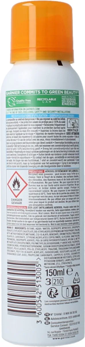 Garnier Ambre Solaire Sensitive Expert+ Mist SPF50+ 150ml