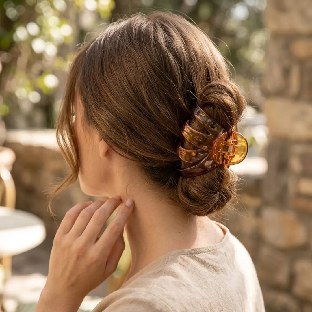 NUVEX Haarclips Set 4 Stuks - Transparant/Zwart/Amber/Beige