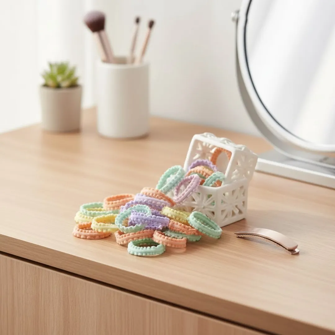 NUVEX Pastel Haar Elastiekjes 50 Stuks - Multicolor