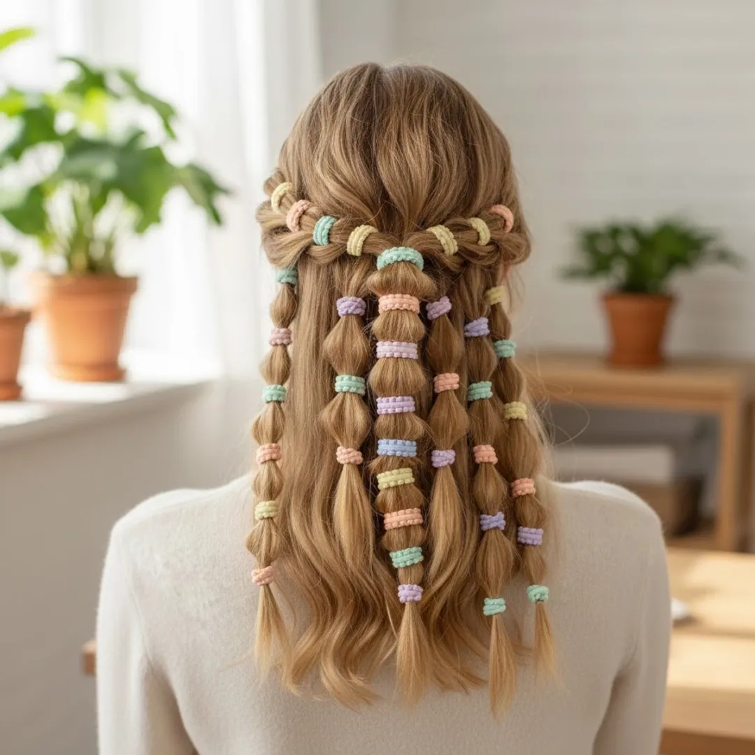 NUVEX Pastel Haar Elastiekjes 50 Stuks - Multicolor