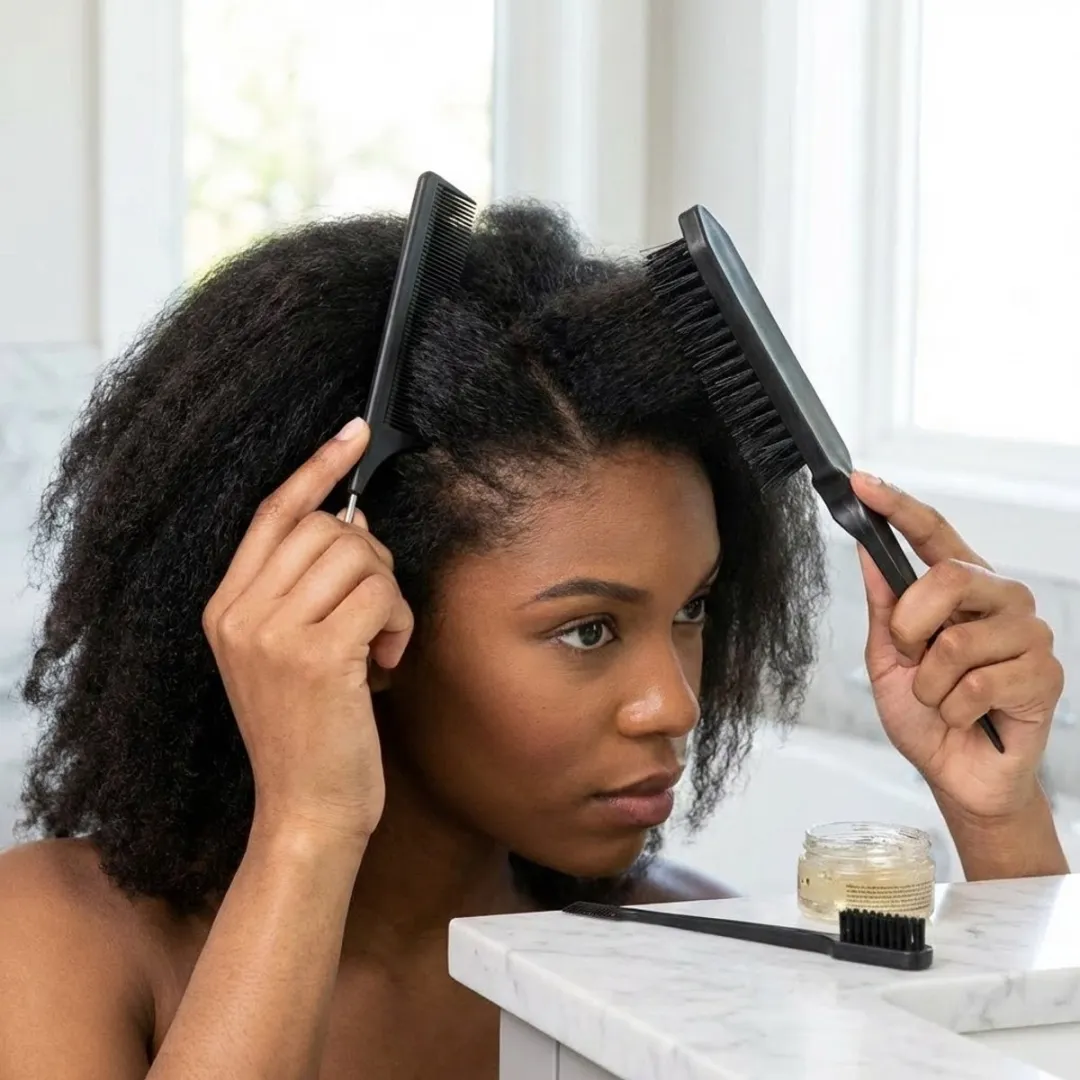 NUVEX Zwarte 3-delige Unisex Haar Kammenset - Puntstaart & Edge Brush