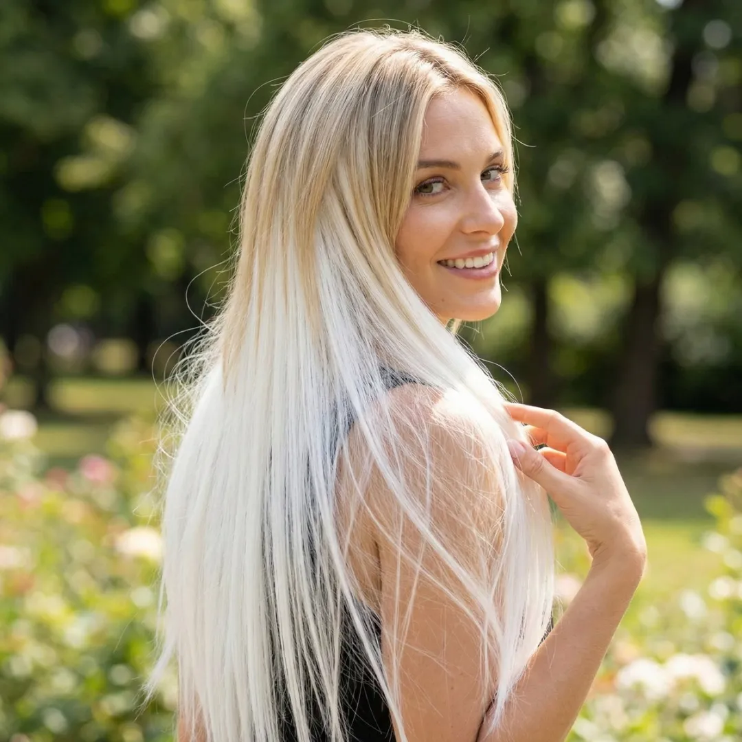NUVEX Hairextensions Clip-in Set Grijs - Synthetisch - 1 Stuk