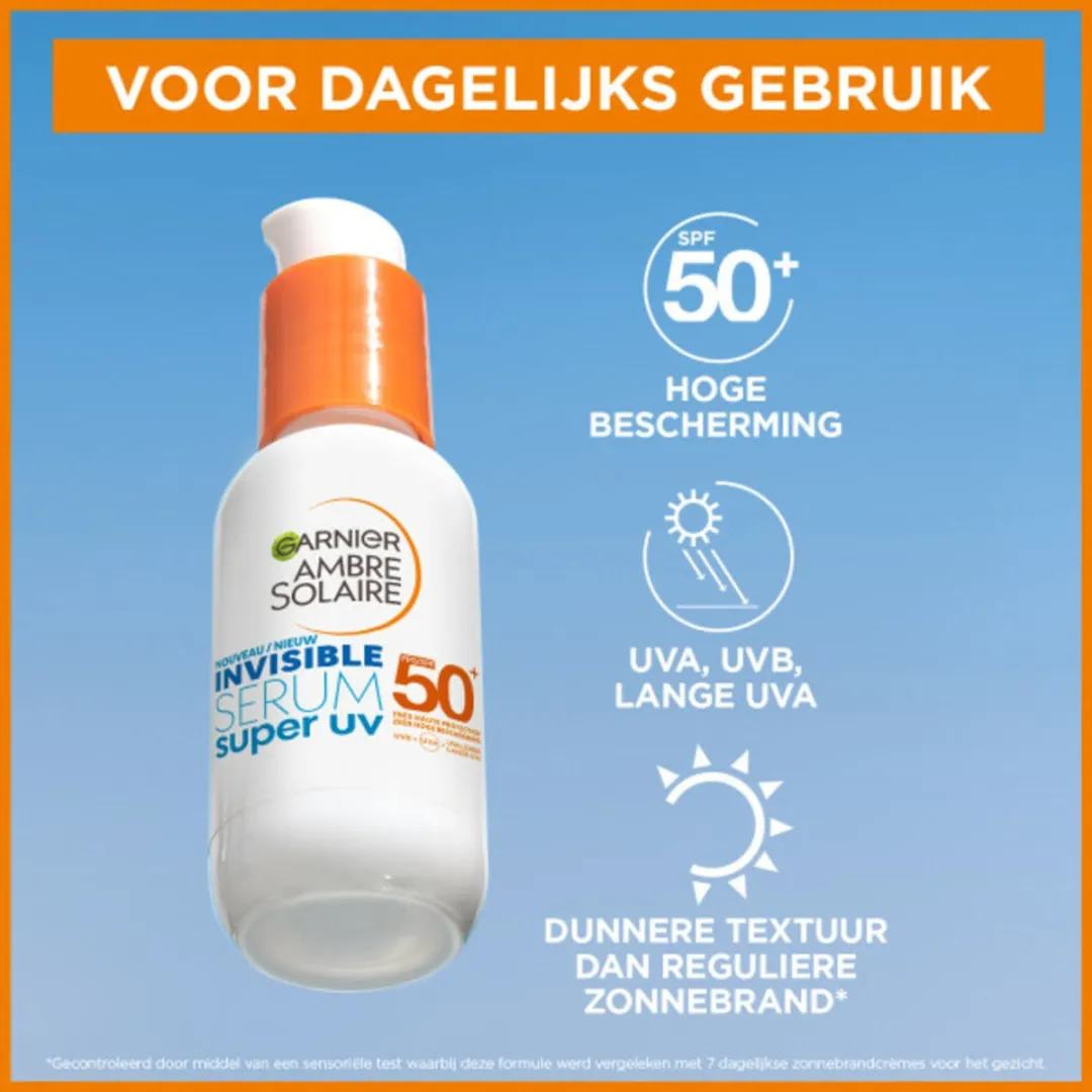 Garnier Ambre Solaire Face Super UV Invisible Serum SPF 50+ - 3x30ml