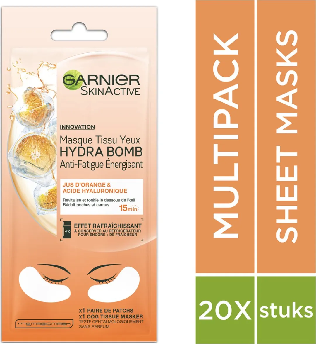 Garnier SkinActive Oogmasker Sinaasappel & Hyaluronzuur - 20 Stuks