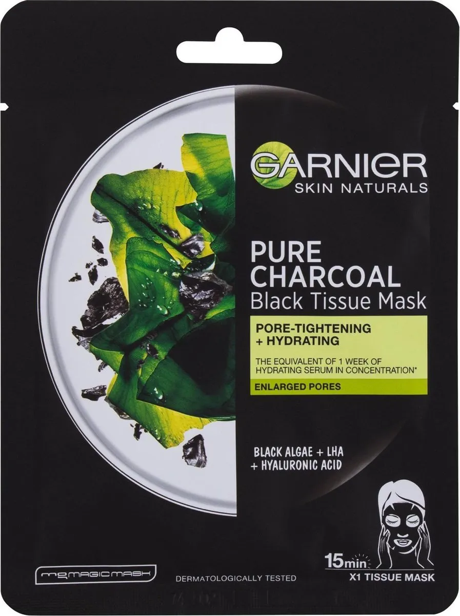 Garnier Black Textile Mask met Zeewierextract 28ml