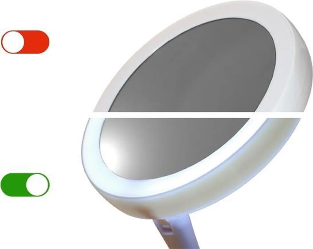 Grundig Opmaakspiegel met LED-verlichting en opbergruimte - Wit - afbeelding 6 van 6