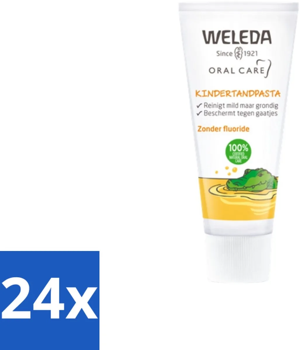 24 x WELEDA - Kindertandpasta - 50 ml - Tandpasta Voor Kinderen - Kindertandpasta - Fluoridevrije Tandpasta - Biologische Tandpasta - Tandpasta Met Calendula