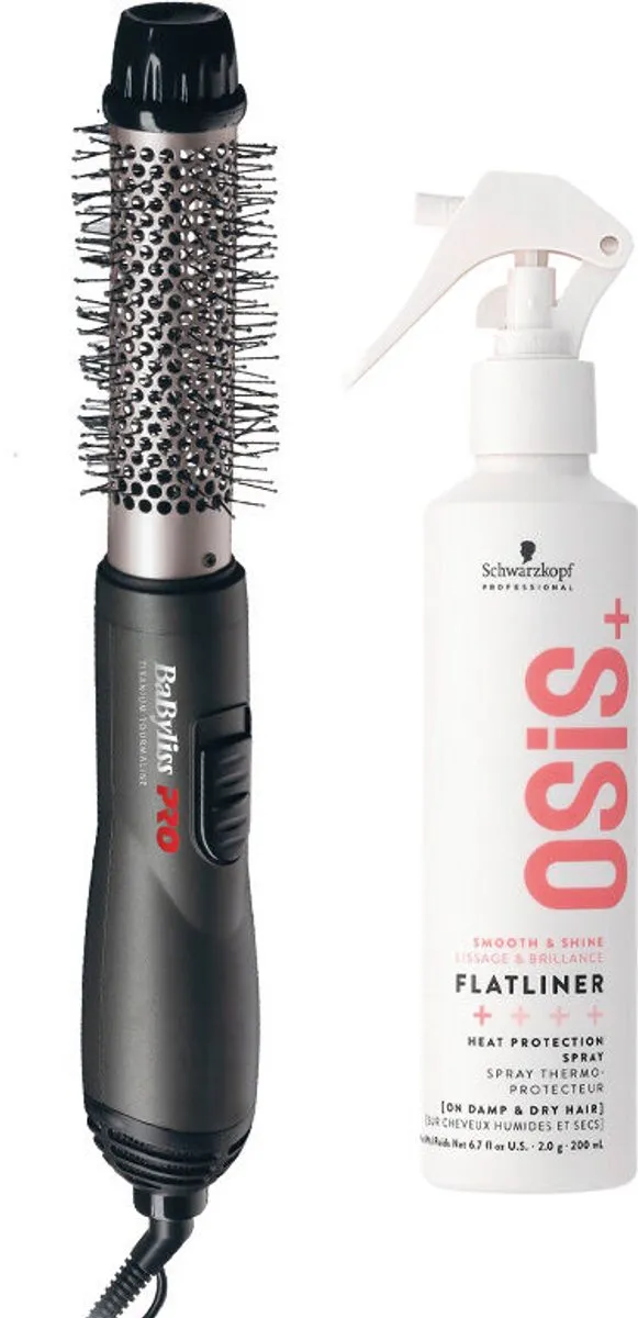BaBylissPRO Warme Luchtborstel Ceramic 32mm + Schwarzkopf OSiS+ Flatliner 200ml - 2 Stuks
