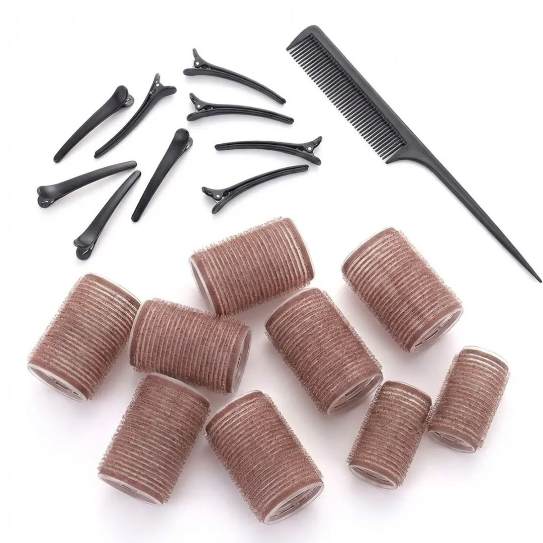 NUVEX Koffie Kleur Haarkrullers Set 25 Stuks