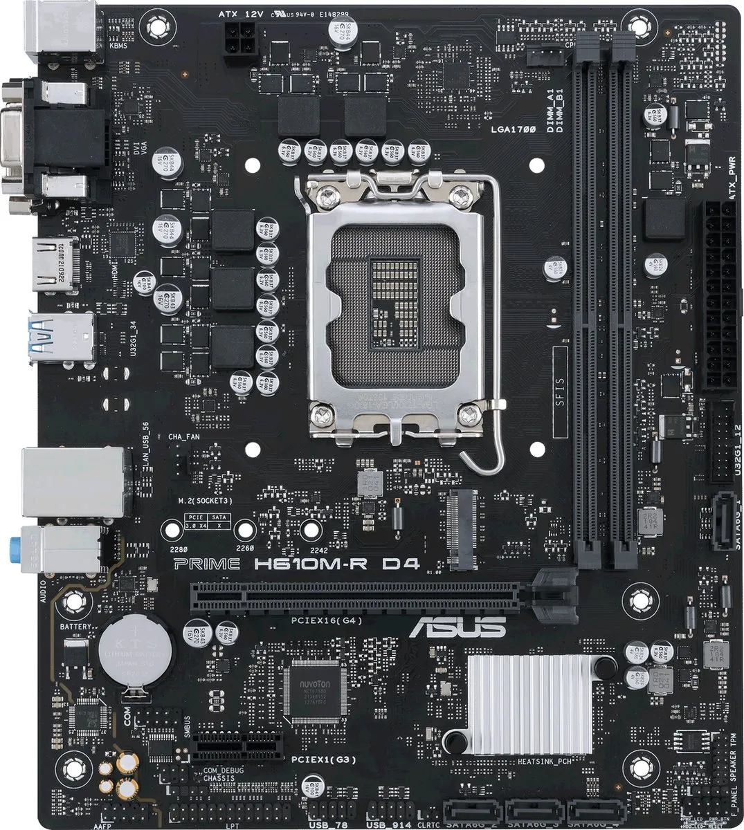 ASUS PRIME H610M-R D4 Moederbord - Intel H610