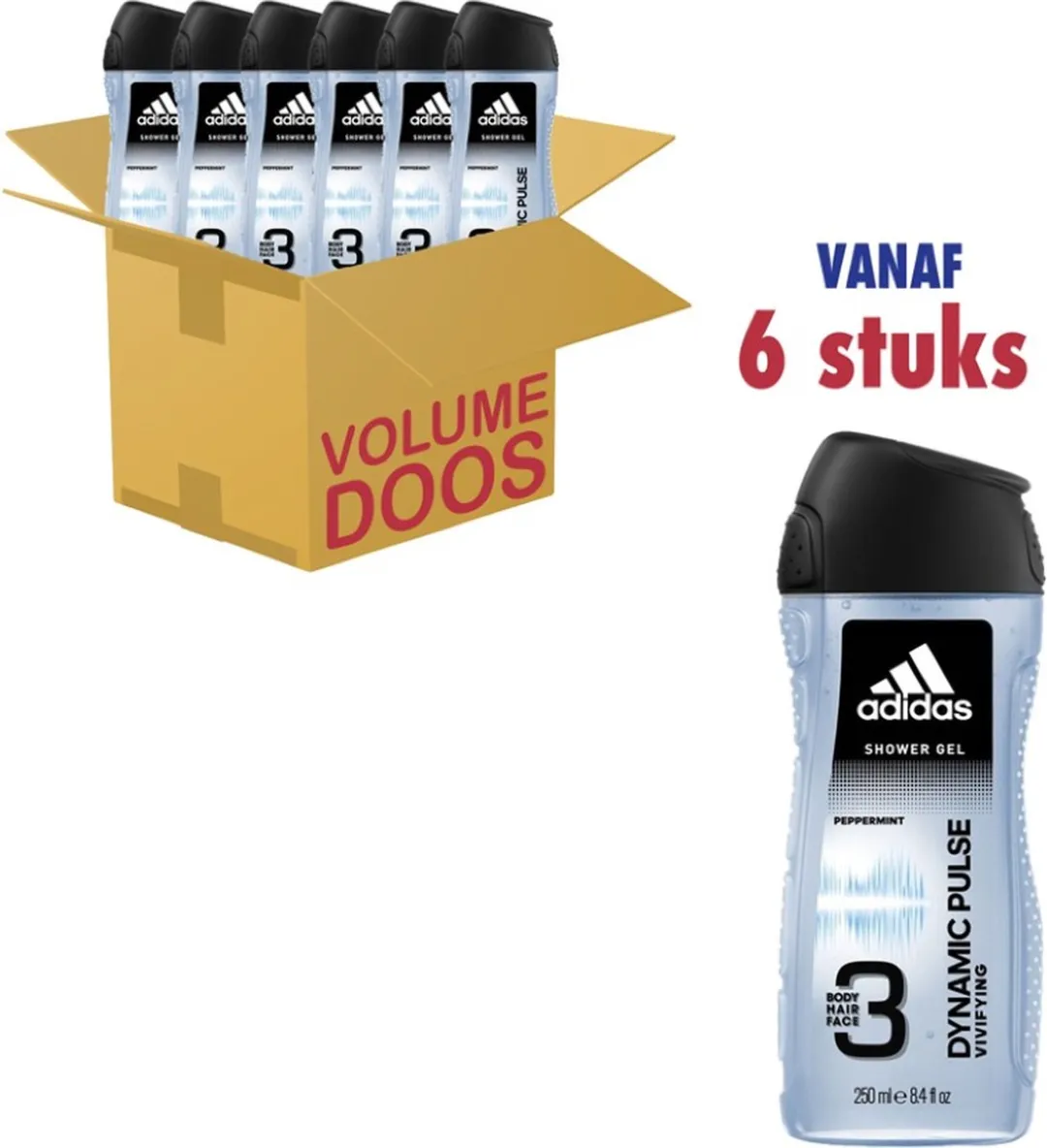 adidas Dynamic Pulse Douchegel 3in1 - 6x250ml