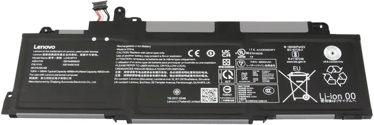 Lenovo 5B11M90107 Laptopbatterij 58Wh