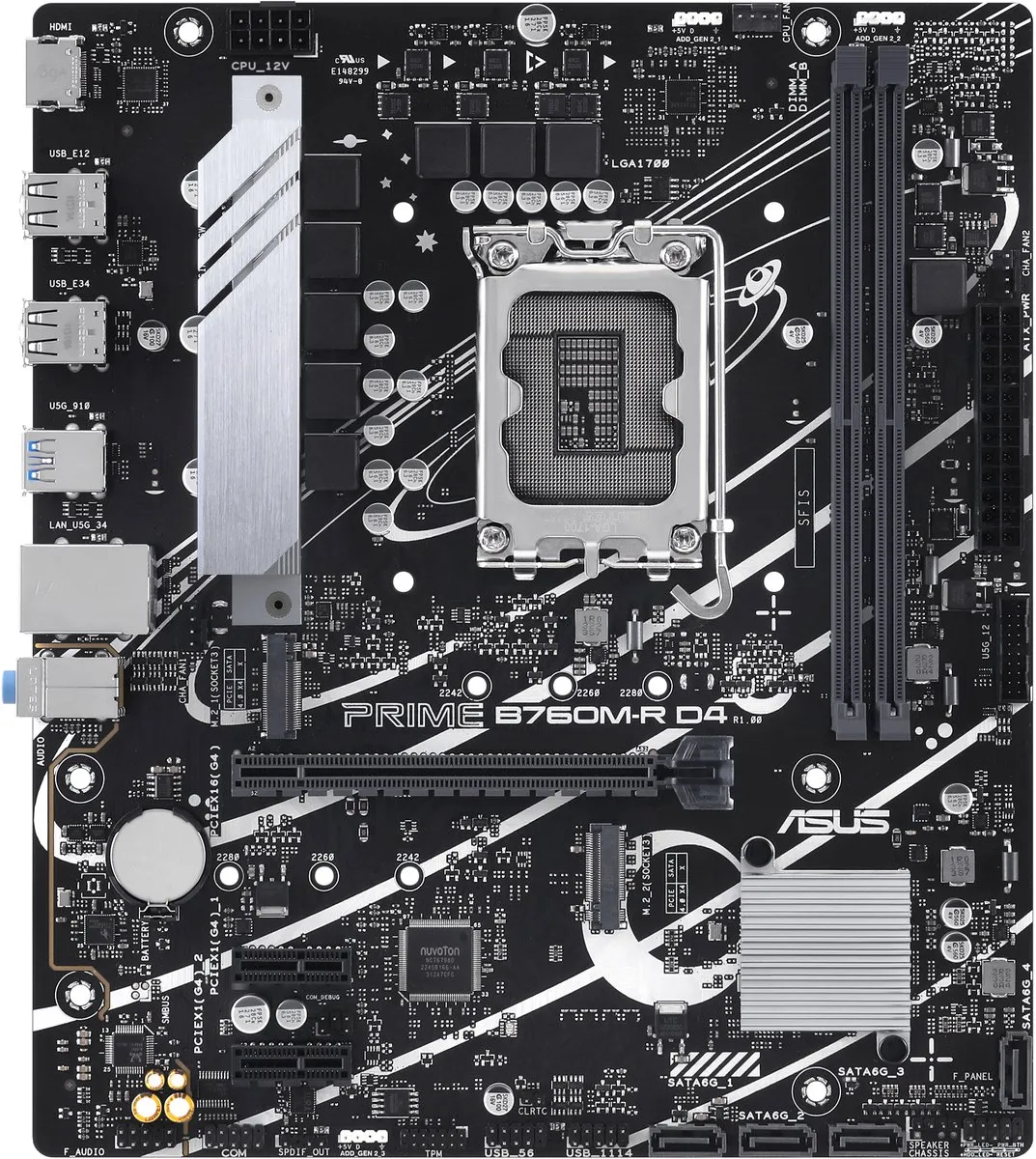 ASUS PRIME B760M-R D4 Moederbord - Intel B760 - microATX - afbeelding 6 van 6