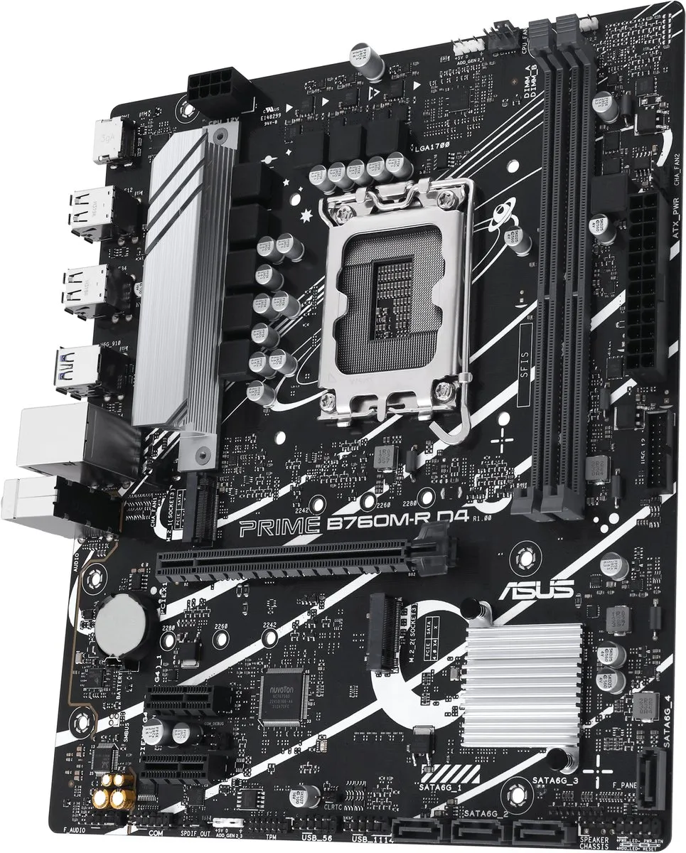 ASUS PRIME B760M-R D4 Moederbord - Intel B760 - microATX