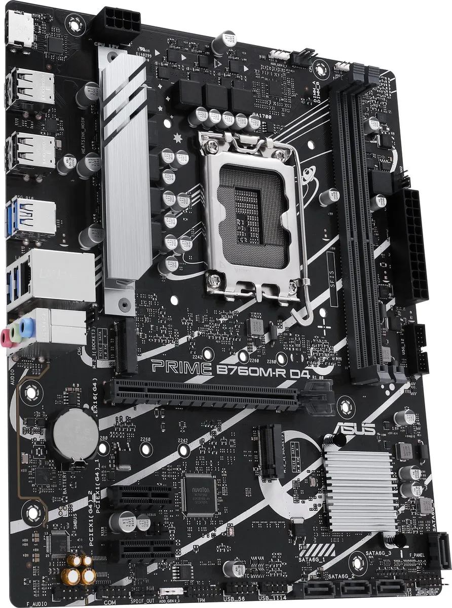 ASUS PRIME B760M-R D4 Moederbord - Intel B760 - microATX