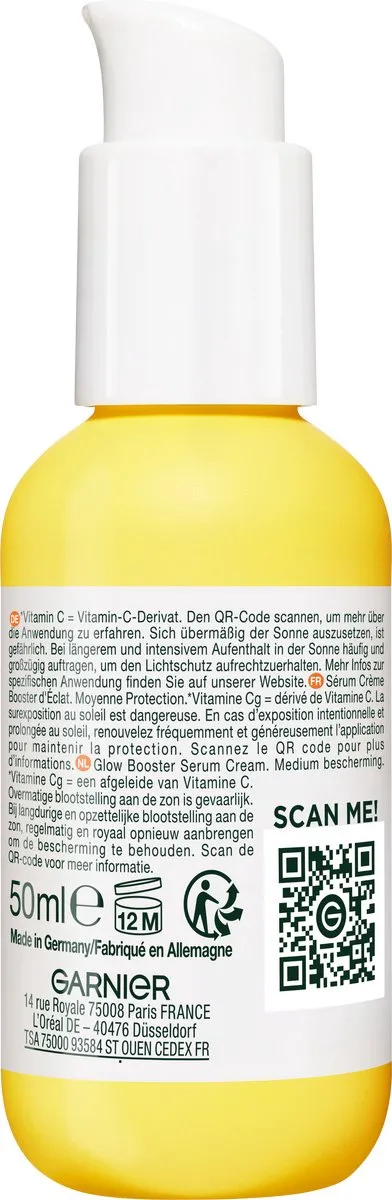 Garnier SkinActive Glow Booster Serum Crème Vitamine C SPF25 - 6x50ml