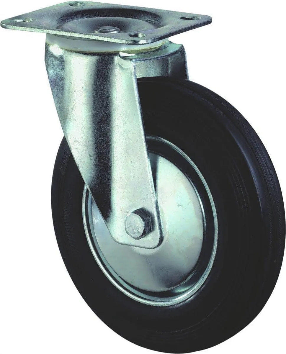 Westfalia Zwenkwielen 125mm - Massieve rubberbanden - Wit