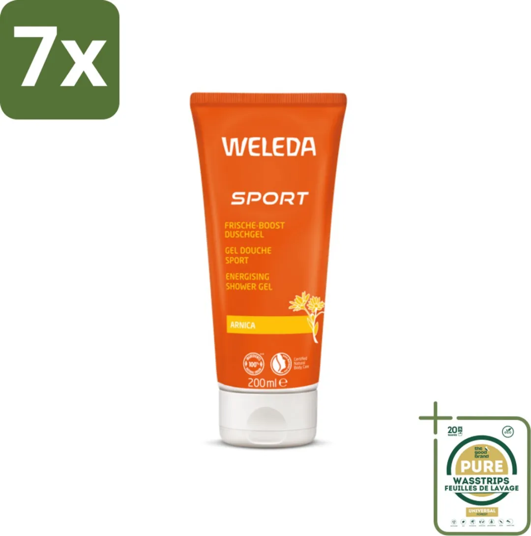 7 x WELEDA - Douchegel Sport - Arnica - 200 ml - Grootverpakking - Sportdouchegel - Herstel - Arnica - Rozemarijn - Lavendel