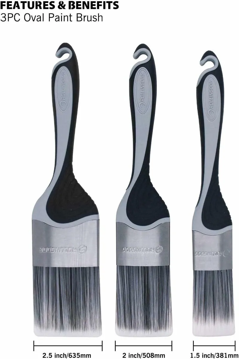 Rollingdog Malamute Serie - Ovale Penseel Set - 3 stuks