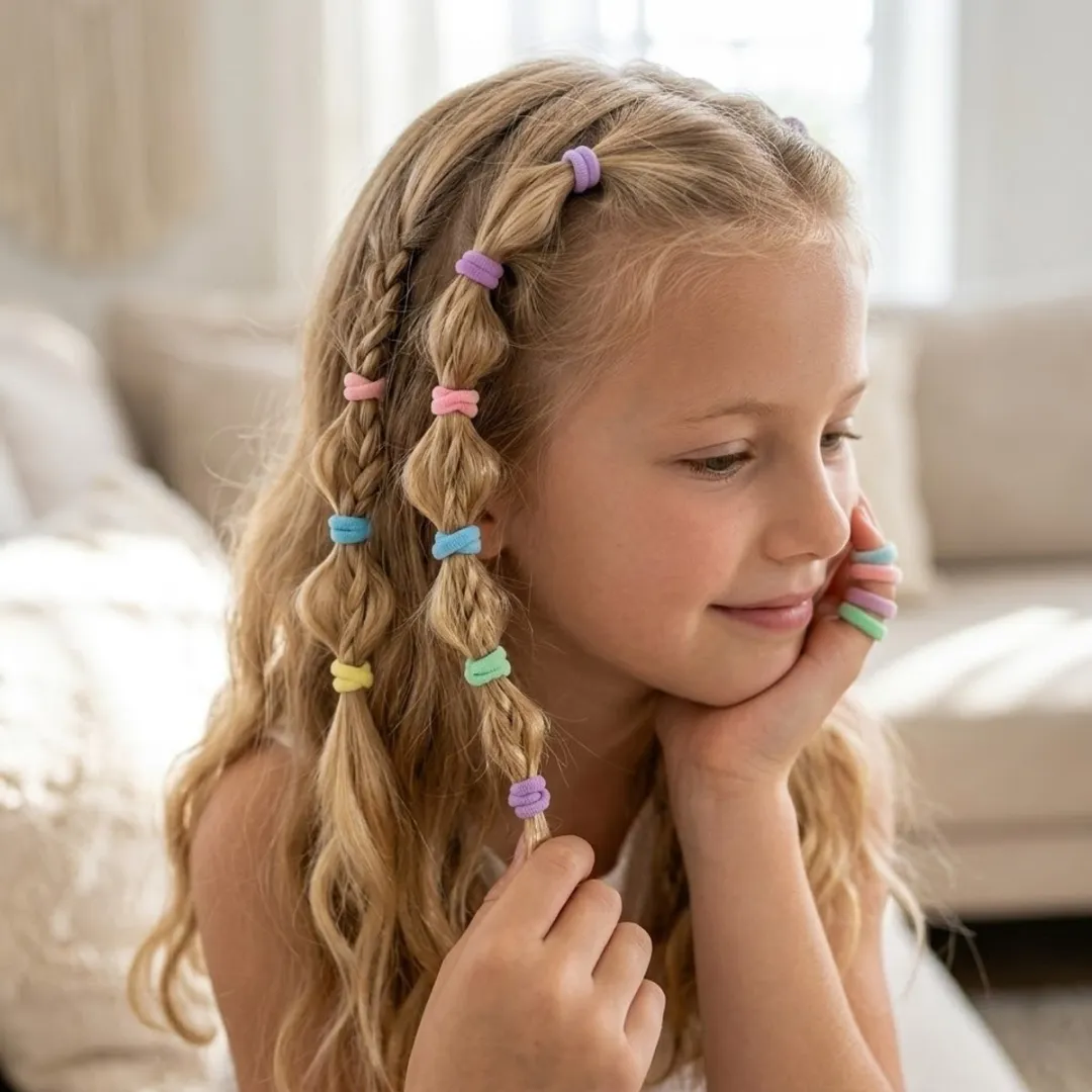 NuveX Pastel Multikleur Haar Elastiekjes - 50 Stuks