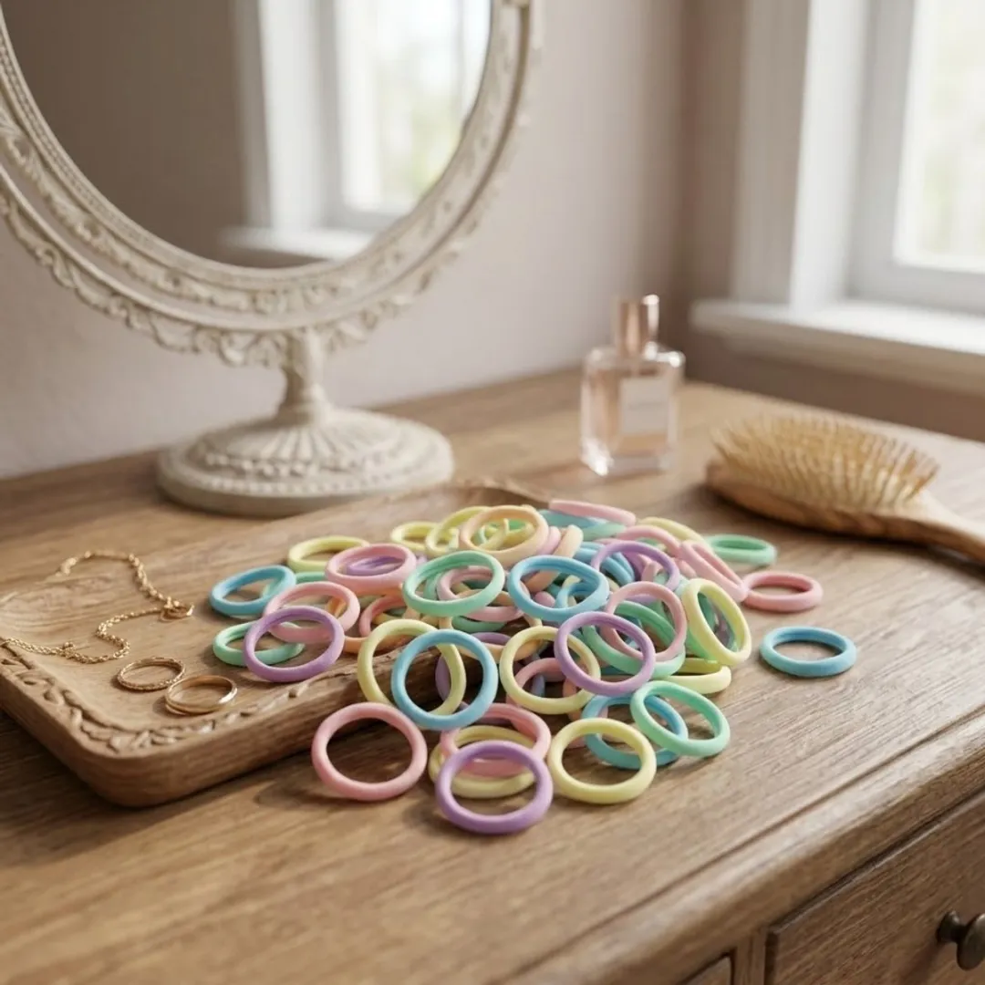 NuveX Pastel Multikleur Haar Elastiekjes - 50 Stuks