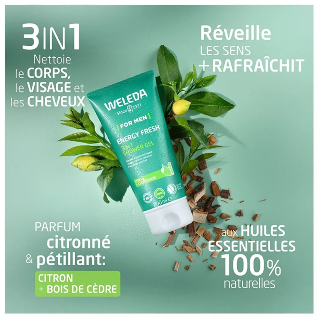 Weleda Men Energy Fresh 3in1 Douchegel 200ml - 2 Stuks