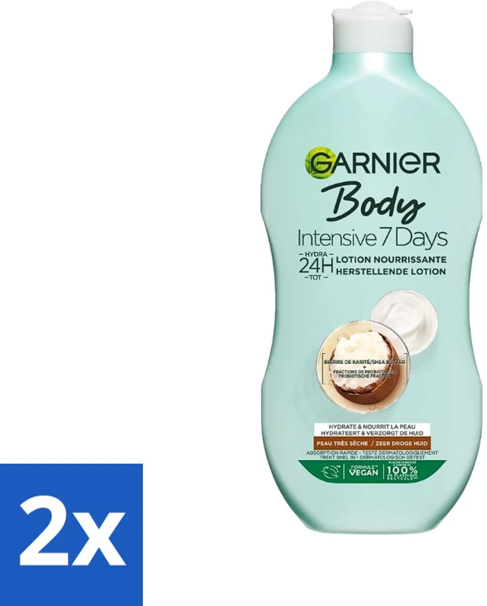 Garnier Bodylotion Intensive 7 Days Karité & Probiotica 800ml - 2 Stuks