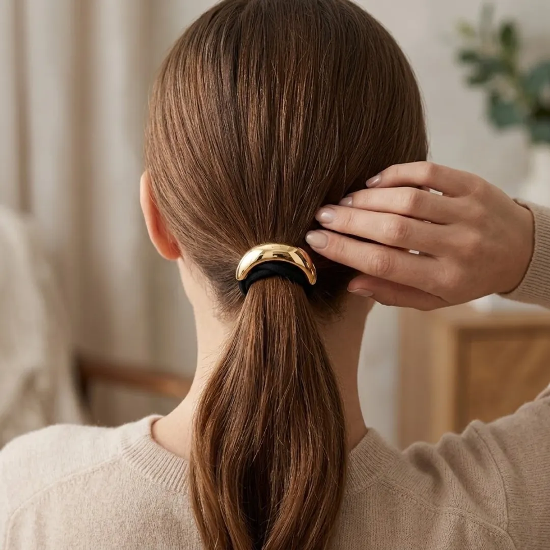 NuveX Goud Metallic Haarband - Paardenstaartaccessoire - 1 Stuk