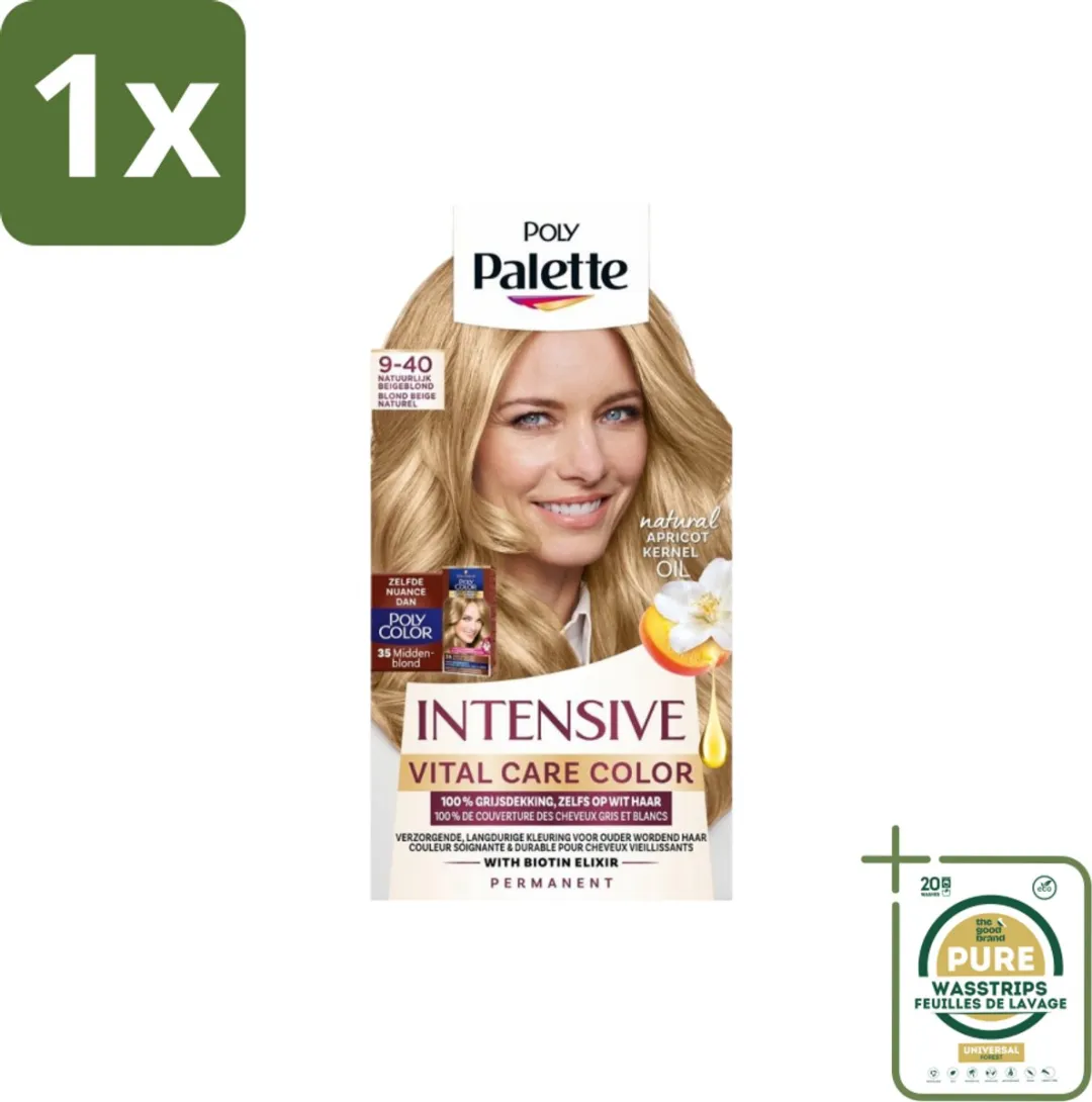 Schwarzkopf Poly Palette Haarverf 9-40 Natuurlijk Beigeblond 115ml