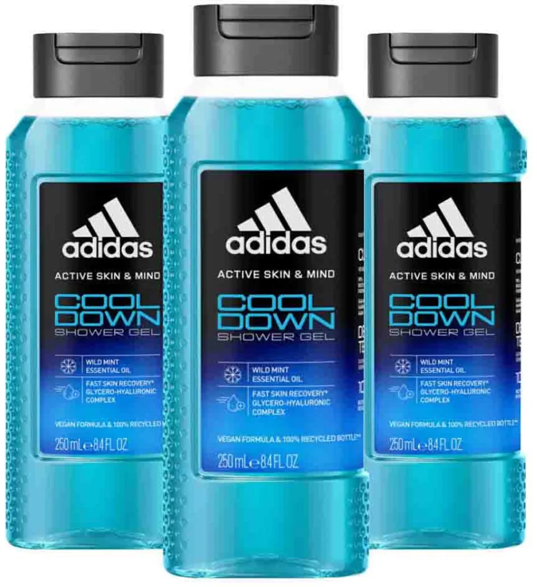 adidas Active Skin & Mind Cool Down Douchegel 250ml - 3 Stuks