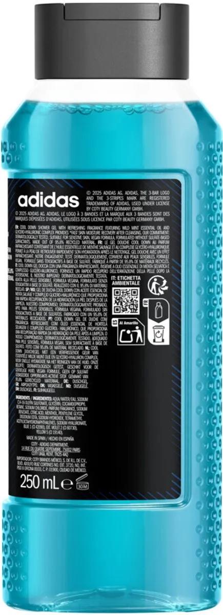 adidas Active Skin & Mind Cool Down Douchegel 250ml - 3 Stuks