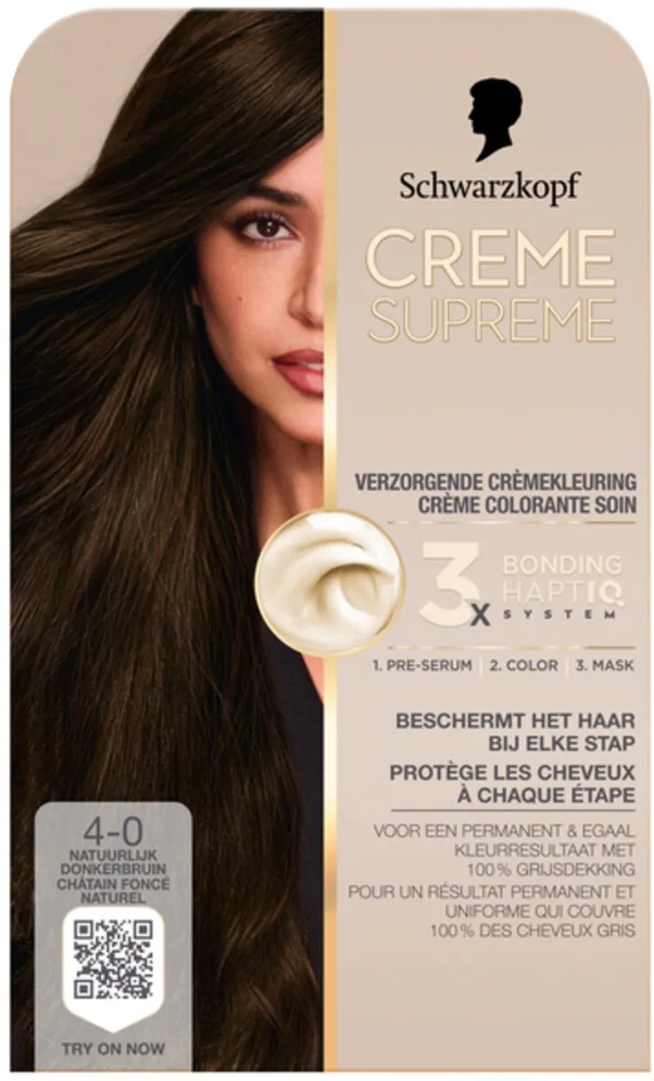 Schwarzkopf Creme Supreme 4-0 Haarkleuring 245g - Donkerbruin