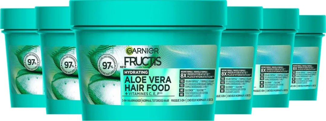 Garnier Fructis Hair Food Aloë Vera Haarmasker 3-in-1 - 6x400ml