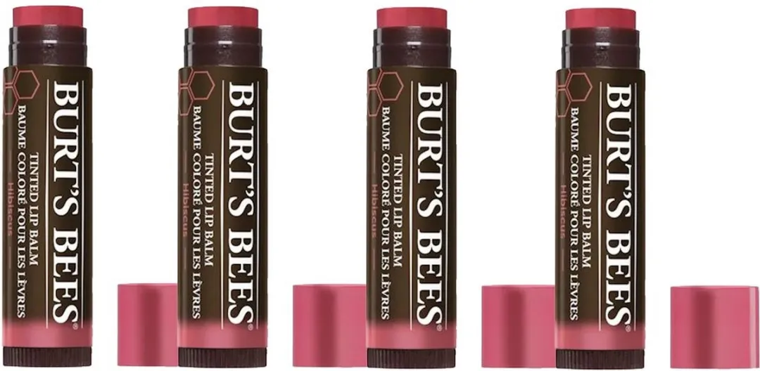 Burt's Bees Tinted Lip Balm Hibiscus - 4 Stuks