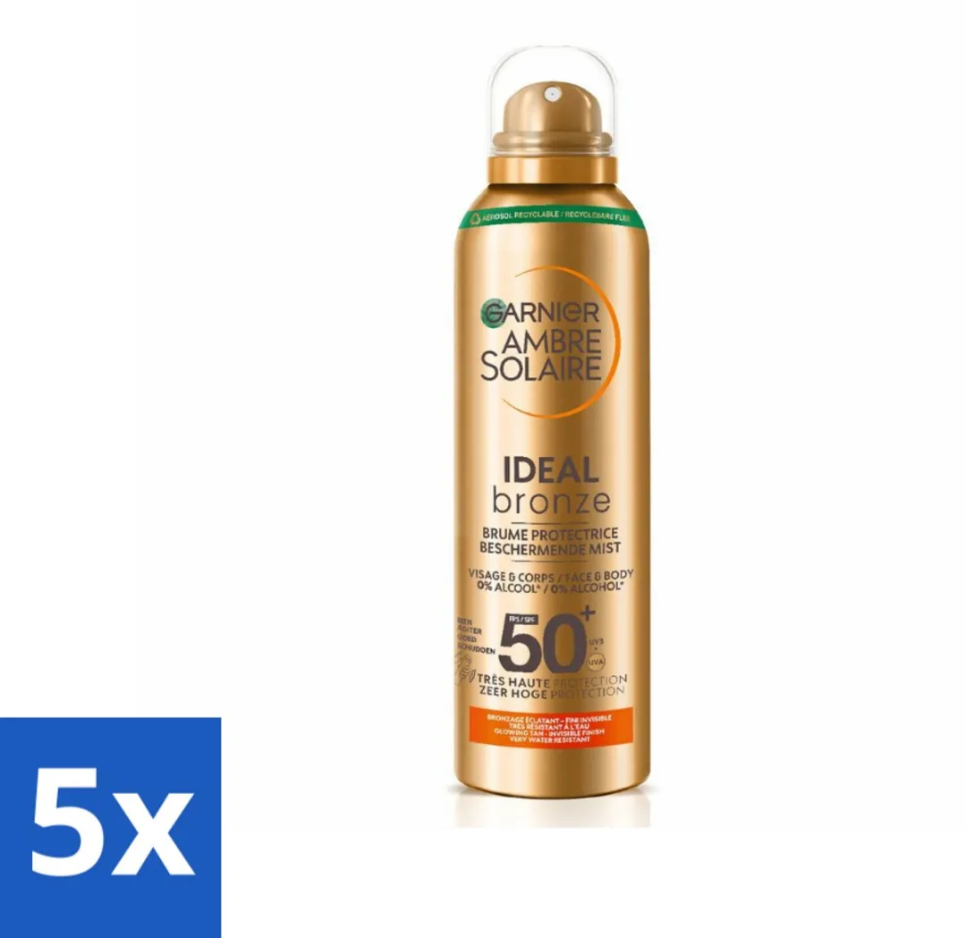 Garnier Ambre Solaire Ideal Bronze Beschermende Mist SPF 50+ - 5x150ml