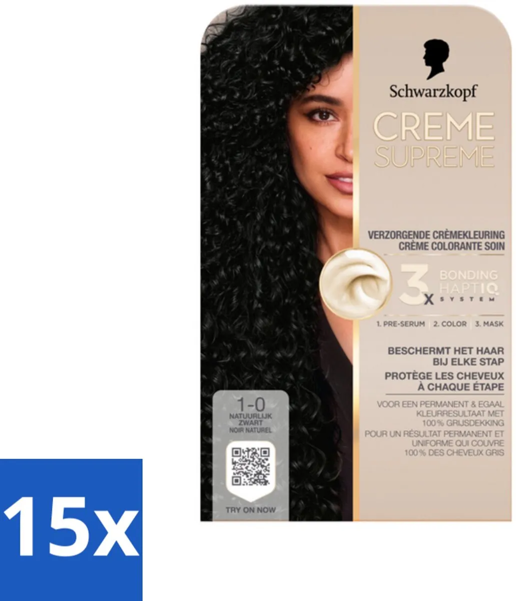 Schwarzkopf Creme Supreme 1-0 Haarkleuring 15 Stuks