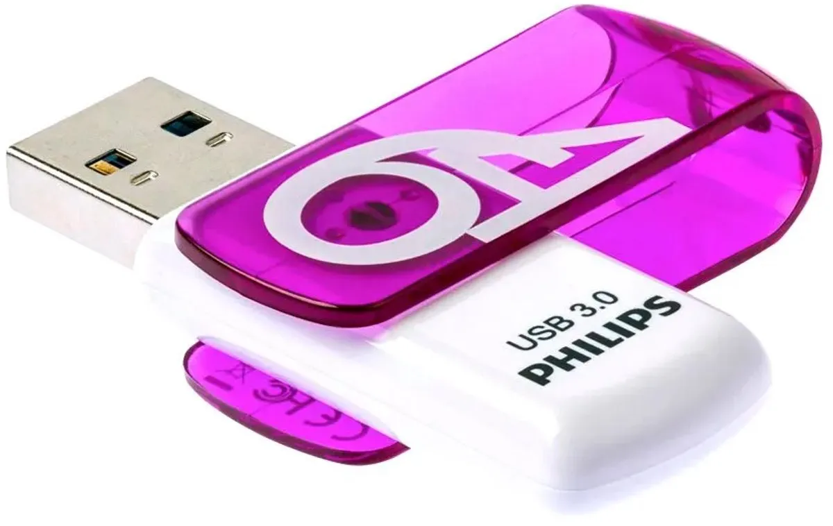 Philips Vivid FM64FD00B USB-Stick 64GB - Paars/Wit